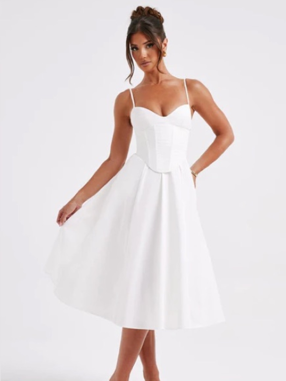 Babyboo Mariella Midi Ivory Corset Dress Women’s Medium